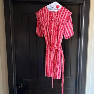 Whistles Red and White Striped Mini Dress